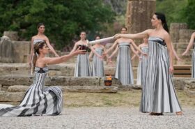 Olympic flame for Paris Olympics lit in symbolic ceremony in Ancient Olympia