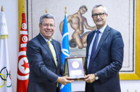 The President of the Tunisian Olympic Committee Mehrez Boussayene met the Ambassador of Italy to Tunisia