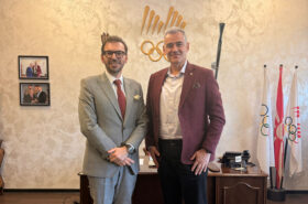 The President of the North Macedonian NOC Daniel Dimevski met the Italian Ambassador